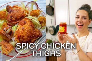 Carla Makes Calabrian Chicken Thighs & Cooling Salad