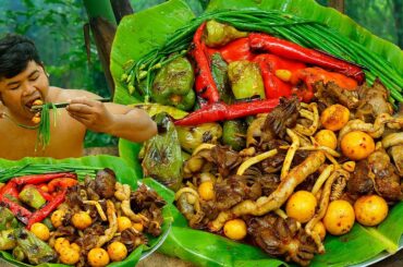 Stir Fry Chicken Ovary With Chili Pepper Recipe | Eating Red Chicken Eggs So Delicious.