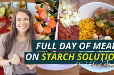 Hearty, Oil Free Chili Recipe, Full Day of Meals, 50 50 Plate Meals, What I Eat on Starch Solution