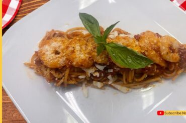 Shrimp Pasta with Roasted Tomato and Chili Sauce Pasta  | Spaghetti With Tomato & Shrimp Pasta |