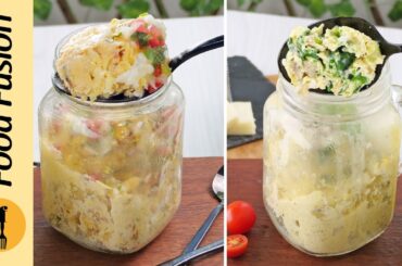 Prep Ahead Mason Jar Omelette 2-ways (Microwave Recipe) by Food Fusion
