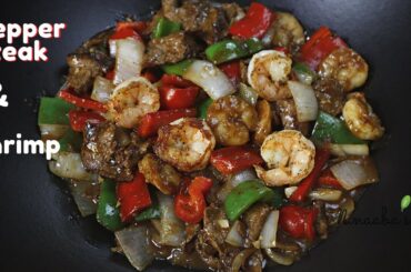 the best PEPPER STEAK AND SHRIMP recipe - easy, and tastiest  beef & shrimp stir fry for your family