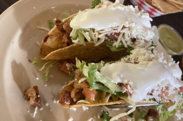 Tripas hard shell tacos