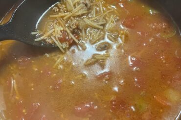 Sopa de Fideo con carne molida