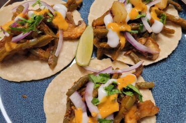 We Got A Tortilla Press So I Made Nopales and Mushroom Tacos