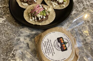 Beef tacos w/ local tortillas