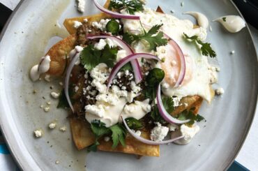 Chilaquiles Verde with Fried Egg