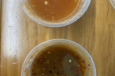 Can anyone help with the top orange salsa? It is so spicy and tangy I must know what it is called!