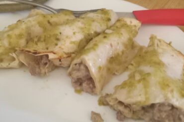 Some beef enchiladas verdes I made.
