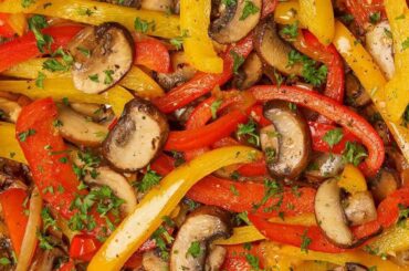 Mushroom Bell Pepper Corn Recipe |Garlic Mushroom with Bell Peppers |