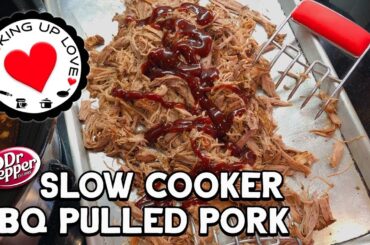 Dr Pepper Pulled Pork Slow Cooker Recipe | Potluck Recipe | Cooking Up Love