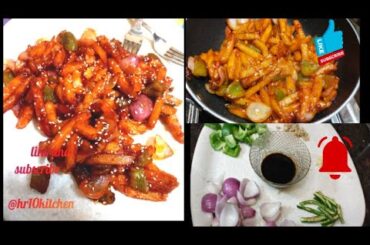 chilli potato recipe | restaurant style - how to make crispy potato snacks chili potato