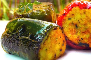 Indian Stuffed Bell Peppers - Vegan Vegetarian Recipe