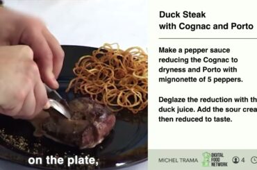 Culinary Masterpiece Pepper Duck Steak with Porto & Cognac Recipe by Michelin Star Chef Michel Trama