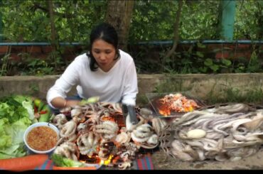 Octopus roast with chili spicy sauce cooking recipe |Chhunna cooking|