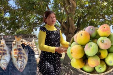 heart mango and grilled fish with chili sauce recipe and eat - Amazing Cooking