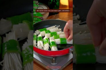 EASY ENOKI MUSHRROM & GREEN PEPPER RECIPE #recipe #cooking #chinesefood #enokimushroom #pepper