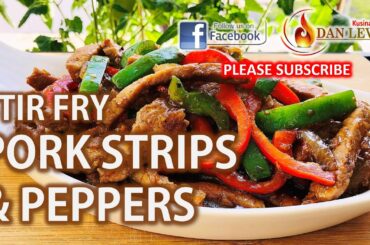STIR FRY PORK STRIP & BELL PEPPERS ASIAN RECIPE | PORK STIR FRY WITH PEPPER RECIPE | STIR FRY RECIPE