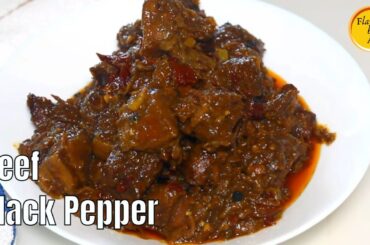 Black Pepper Beef Recipe (Easy) | Beef With Black Pepper Recipe  |  Pepper Beef Recipe