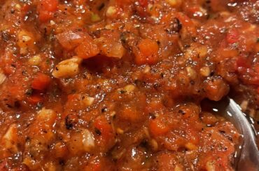 Chonky Charcoal-Roasted Salsa & Pickled Onions