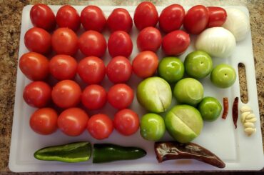My favorite salsa mix. Blend it. Boil it. Add cilantro and lime. Details in the comments.