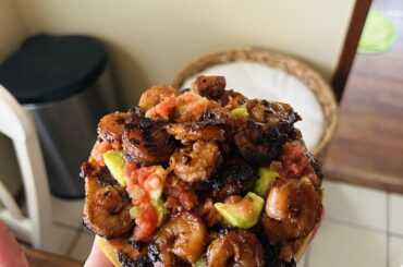 Man from Oklahoma. Cast iron shrimp tostadas. They were beyond Serrano/heat/pain but flavor was worth it. Absolutely delicious