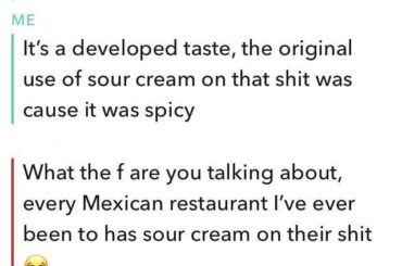 Why sour cream exists in Mexican cuisine