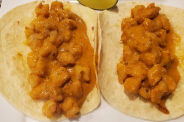 Chipotle cream shrimp tacos