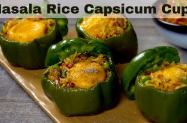 Ultimate  Masala Rice Capsicum Cups | Stuffed Bell Pepper Recipe | Healthy Bell Peppers Recipe