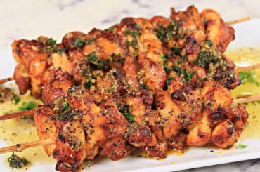 AIR FRYER LEMON PEPPER CHICKEN SKEWERS RECIPE