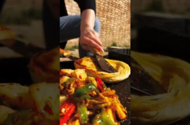 Chinese Burger Stir-Fried Chili with Cabbage