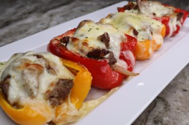 Easy Cheesesteak Stuffed Peppers Recipe | Stuffed Bell Peppers