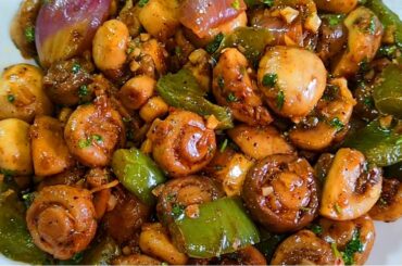 Garlic Pepper Mushrooms Stir fry  | Quick Mushrooms Recipe | Mushroom Starter/Side Dish )