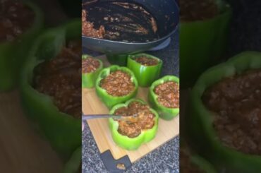 Stuffed Bell Peppers Dinner Recipe - Easy Keto Meal #shorts #crockpotrecipe