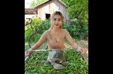 Green chili sauce with tasty food cook recipe and eat/primitive tv