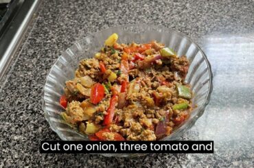Ground beef with bell pepper recipe. Ground meat.