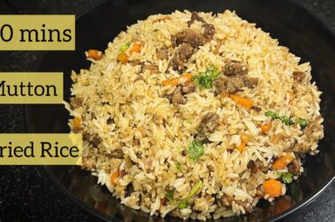 Quickest Mutton Pepper Fried Rice WITHOUT EGG | Lunch dinner lunch box recipes