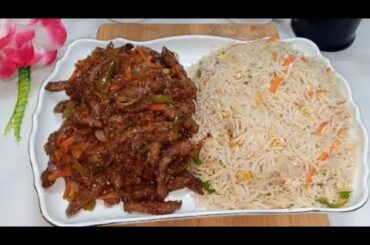 Original Beef Chilli Dry with Vege, eggs Fried Rice | Chili Beef Restaurant Style | Eid Special