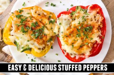 Spanish STUFFED PEPPERS with Garlic Bread & Cheese | EASY Recipe