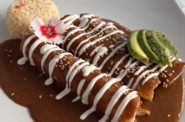 Chicken mole enchiladas