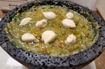 Salsa Verde with Salvadorean Crema and Piquin Chile Oil