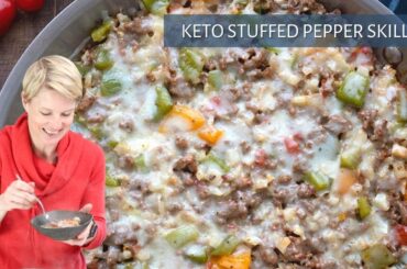 30 minute ONE PAN KETO Dinner Recipe: Stuffed Pepper Skillet!