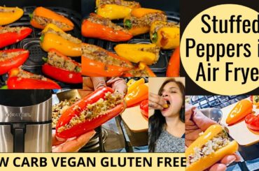 STUFFED MINI SWEET PEPPERS in AIR FRYER - Low Carb Diet | NO rice, cheese, or potatoes - So TASTY