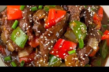 Easy pepper steak with sauce! Better than take-out!