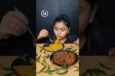 Spicy Maggi With Chilli Potato In 1 Minute Eating | Asmr Spicy Noodles Eating #shorts #foodchallenge