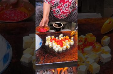 Chinese Burger Stir Fried Tofu Cubes with Chili