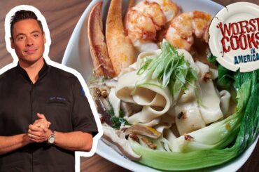 Jeff Mauro's Hand-Pulled Noodles with Lobster and Chili Oil | Worst Cooks in America | Food Network