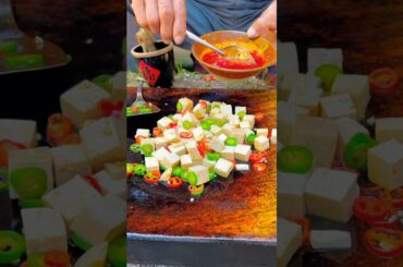 Chinese Burger Stir Fried Tofu Cubes with Chili