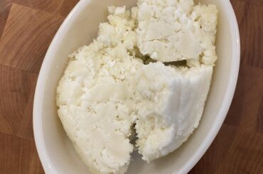 Made queso fresco from raw sheep’s milk