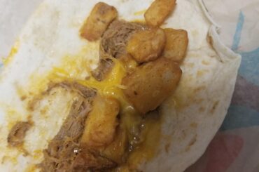 Potato Soft Taco add Shredded Beef.